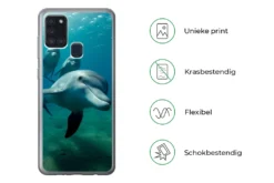 MuchoWow® Handyhülle Schutzhülle Hülle Für Samsung Galaxy A21s Wasser - Delphin - Blau Silikon Softcase Handy Hülle - Hartschale -Elektronikpunkt 008d7d942ff480fc40b17cc2e5d4ed6d