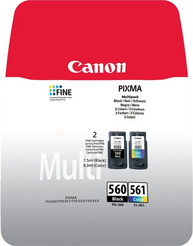 Canon® Canon PG-560 / CL-561 Multipack - 2er-Pack - Schwarz, Farbe (Cyan, Magenta, Gelb) Canon 6 Canon® Canon PG-560 / CL-561 Multipack - 2er-Pack - Schwarz, Farbe (Cyan, Magenta, Gelb) Canon – Bild 4