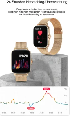 TPFNet Smartwatch Mit Milanaise Armband + Silikon Armband - Individuelles Display - Smart Watch Armbanduhr - Modell SW3 - Rosa -Elektronikpunkt 03a636a23d99cba739642633a3a99f1e