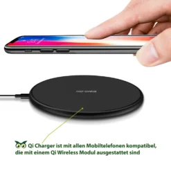 Wireless Charger Qi Ladestation 15W 10W 5W Für Xiaomi 12 Kabelloses Ladegerät, Modell:M04_10W_Schwarz -Elektronikpunkt 06ebdaffb759d13af2fa57ad563ec476