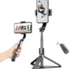 3 In 1 Telefon Gimbal Stabilizer Selfie Stick Stativ 86 Cm 5-teilig Mit Fernausloeser Telefonklemme Smart Drehbar Kompatibel Mit Ios HUAWEI Smartphones -Elektronikpunkt 071441c55348a9cc852a44fc39962008