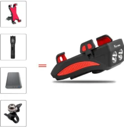 Fahrrad Handyhalterung Mit LED Lampe Universal Bike Halterung Smartphone Lenker Halter Für Handy Smartphone 360° Drehbar Schwarz Motorrad Scooter IPhone Samsung Retoo -Elektronikpunkt 0dc595803a63c57401698e4d5a80660e