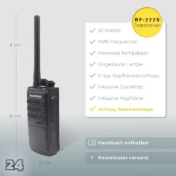 Satz Von 4x Kenwood Kompatibel Baofeng BF-777S PMR Funkgeräte Mit Headsets Und 4x Activ24™ Taschenleuchte - Walkie Talkie – BF777S PMR446 Funk -Elektronikpunkt 1084da133fcf8a979003cdea4fcb6bb8