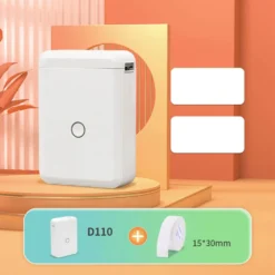 Niimbot D110 Etikettendrucker, Tragbar Bluetooth Kabellos Thermal Etikettendrucker Mit 1 Rollen Thermopapier, Für Android IPhone