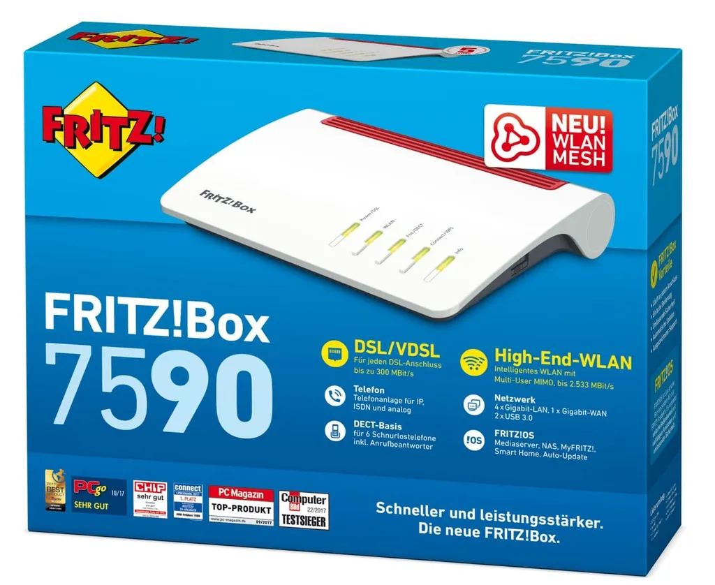 AVM FRITZ!Box 7590 Router WLAN Mesh Gigabit WPS DECT WAN 5Ghz 2,4GHz 2x USB-3.0 7 AVM FRITZ!Box 7590 Router WLAN Mesh Gigabit WPS DECT WAN 5Ghz 2,4GHz 2x USB-3.0 – Bild 5