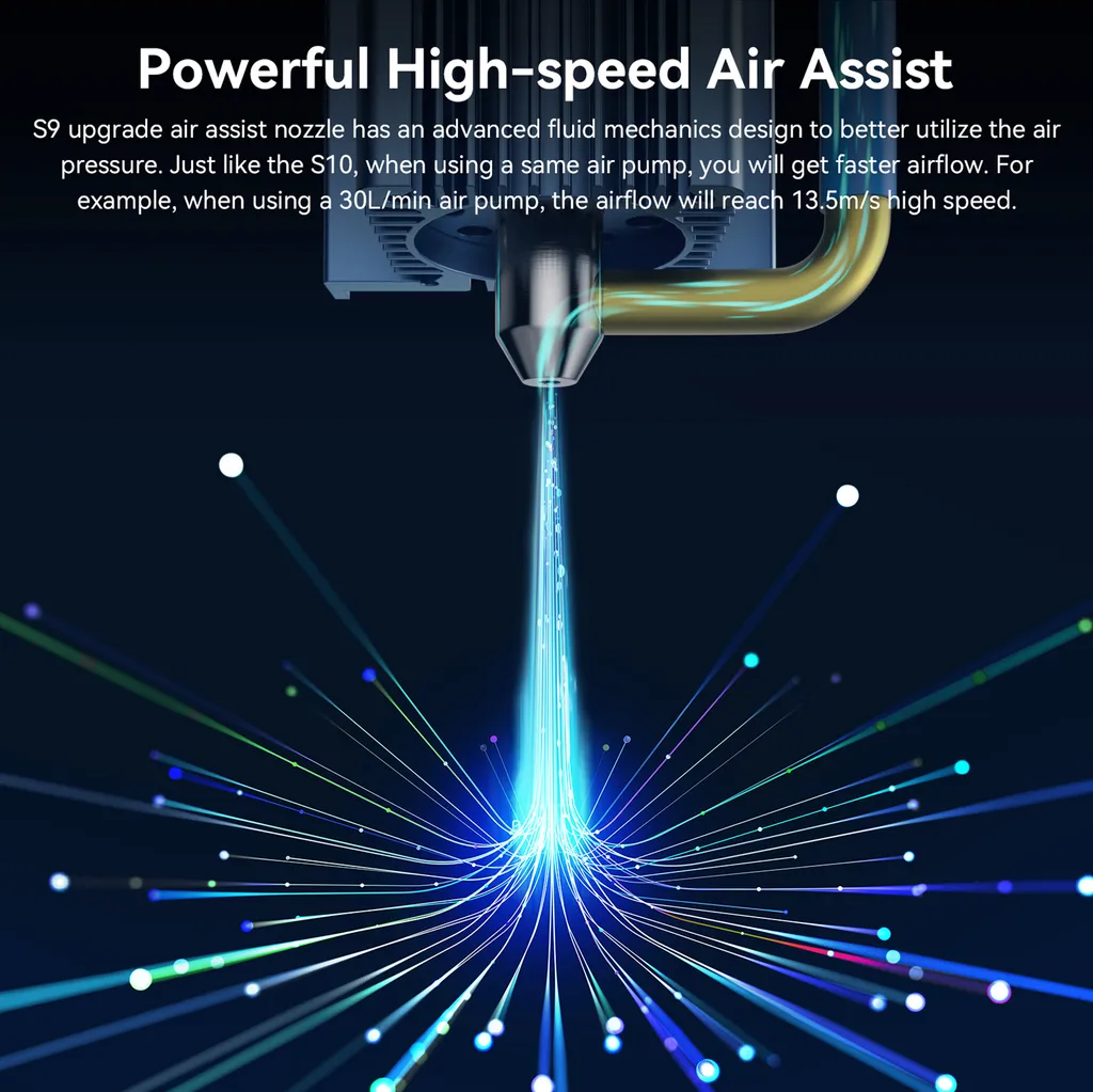 SCULPFUN Air Assist Nozzle Kit (mit 220V, 30L/Min Luftunterstützung), Für S9 90W SCULPFUN Graviermaschinen,5W Optischer Leistung Gravier Maschine(EU Plug) 7 SCULPFUN Air Assist Nozzle Kit (mit 220V, 30L/Min Luftunterstützung), Für S9 90W SCULPFUN Graviermaschinen,5W Optischer Leistung Gravier Maschine(EU Plug) – Bild 5