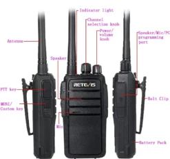Retevis RT21 Walkie Talkie Professional, Funkgerät Mit Großer Reichweite, Tragbarer Handheld-Transceiver 1100 MAh Wiederaufladbares 2-Wege-Radio Für Nothilfe, Rettung (Schwarz, 2 Stück) -Elektronikpunkt 18c70e961aea4713a85bcfff2e7152ac