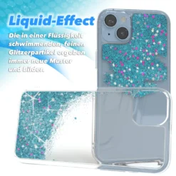 EAZY CASE Hülle Kompatibel Mit Apple IPhone 14 Plus Schutzhülle Mit Flüssig-Glitzer, Handyhülle, TPU / Silikon, Transparent / Durchsichtig, Blau -Elektronikpunkt 1929f5b27ddfa0990e6eb681b47a672e