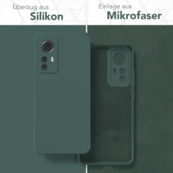 EAZY CASE Silikon Handyhülle Kompatibel Mit Xiaomi 12 / 12X, Silikonhülle Mit Kameraschutz, Silikonhülle, Schutzhülle, Bumper, Handy Case, Softcase, Nacht Grün -Elektronikpunkt 1ef80d94b16ac77ee4f0018982116a19