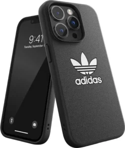 Schutzhülle Adidas Original Moulded Case Basic PolyurethanFW22 Für IPhone 14 Pro, Schwarz