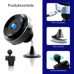 [2022 Neu] Handyhalter Fürs Auto Handyhalterung Lüftung & Saugnapf Halterung, Handyhalterung Auto Magnet, Universale Handy KFZ Halterungen Phone Halter Für Jedes Handy-Rot -Elektronikpunkt 23772c343dca3d020a2825794ef02b3a