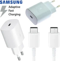 Original Samsung EP-TA800 USB-C Super Fast Charger Netzteil Schnell Ladegerät + Ladekabel Datenkabel Netzladegerät Ladeadapter Galaxy S9 S10 S20 / S20 Plus / S20 Ultra / Note 10 Plus / Note 20 Ultra / A40 A50 A70 A71 A51 A41 A42 A21s A30s S8 Plus Weiß