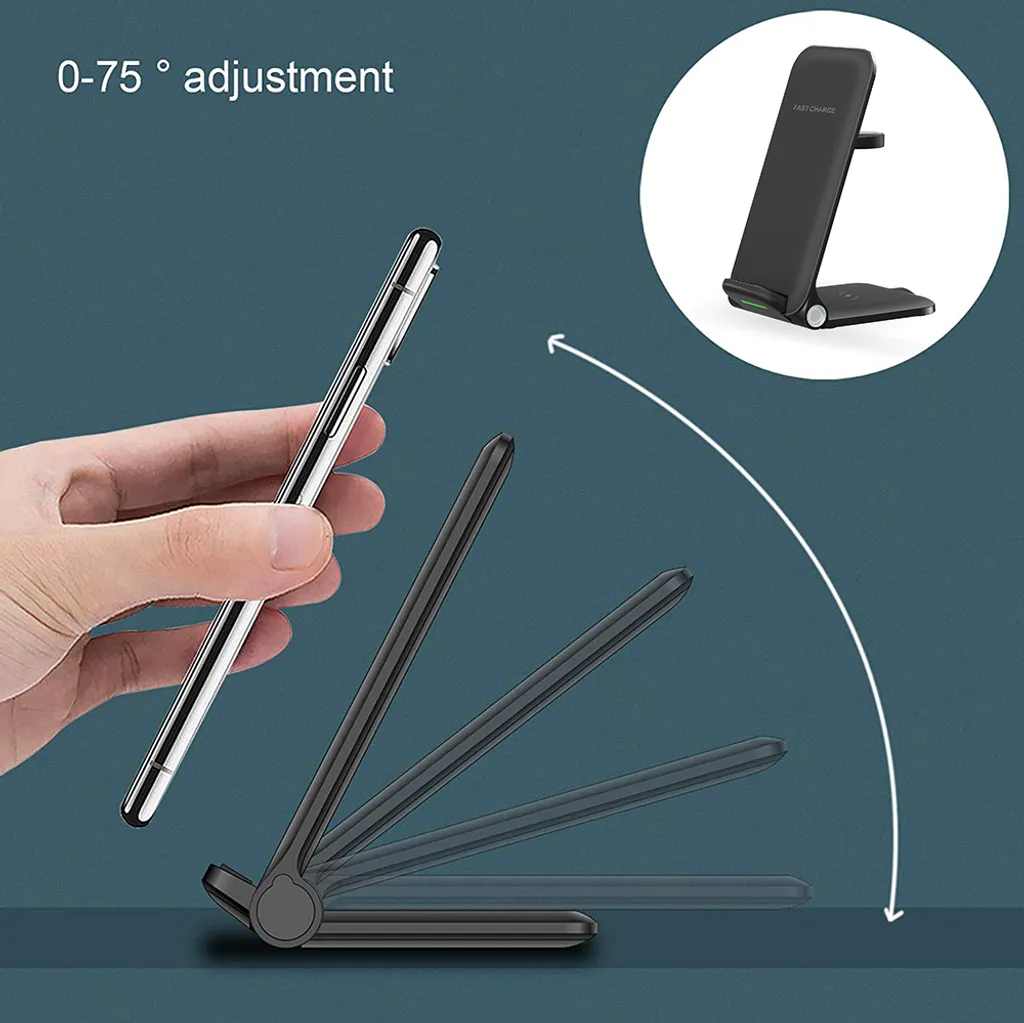 Kabellose 3-in-1-Ladestation, Schneller Kabelloser Ladeständer, Kompatibel Mit IPhone 13/12/11 Pro Max/X/XS/XR Max/8/8 Plus, AirPods 3/2/pro, IWatch 6/5/SE/4/3ColorBlack) 9 Kabellose 3-in-1-Ladestation, Schneller Kabelloser Ladeständer, Kompatibel Mit IPhone 13/12/11 Pro Max/X/XS/XR Max/8/8 Plus, AirPods 3/2/pro, IWatch 6/5/SE/4/3ColorBlack) – Bild 7