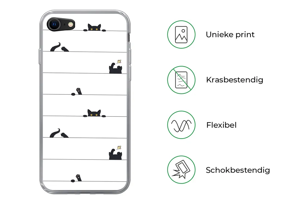 MuchoWow® Handyhülle Schutzhülle Hülle Für IPhone 8 Katze - Muster - Maus - Jungen - Mädchen - Kinder - Kinder Silikon Softcase Handy Hülle - Schutzhaube 9 MuchoWow® Handyhülle Schutzhülle Hülle Für IPhone 8 Katze - Muster - Maus - Jungen - Mädchen - Kinder - Kinder Silikon Softcase Handy Hülle - Schutzhaube – Bild 7