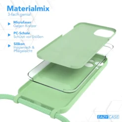 EAZY CASE Premium Silikon Handykette Kompatibel Mit Apple IPhone 13 Handyhülle Mit Umhängeband, Handykordel Mit Schutzhülle, Silikonhülle, Hülle Mit Band, Hell Grün 12 EAZY CASE Premium Silikon Handykette Kompatibel Mit Apple IPhone 13 Handyhülle Mit Umhängeband, Handykordel Mit Schutzhülle, Silikonhülle, Hülle Mit Band, Hell Grün -Elektronikpunkt 259ce618986a6448af230f5f20686a56