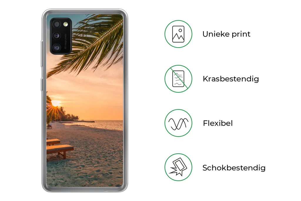 MuchoWow® Handyhülle Schutzhülle Hülle Für Samsung Galaxy A41 Strand - Strandkorb - Sonnenuntergang Silikon Softcase Handy Hülle - Mobiltelefon 9 MuchoWow® Handyhülle Schutzhülle Hülle Für Samsung Galaxy A41 Strand - Strandkorb - Sonnenuntergang Silikon Softcase Handy Hülle - Mobiltelefon – Bild 7