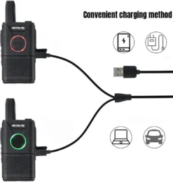 Retevis RT618 Mini Walkie-Talkie, PMR446 Dual-PTT-Handfunkgerät, Wiederaufladbarer Funkgeräte, Notfall-Funkgeräte Für Schule, Krankenhaus (Schwarz, 10 Stück) -Elektronikpunkt 25e8bb7a8a3520fda437d72353b9a2b4