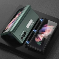 Für Samsung Galaxy Z Fold3 5G Magnetische Vollschutz Kunststoff Hart Cover Handy Tasche Hülle Etuis Grün -Elektronikpunkt 25fe4fc90dea8fcfc477669c2f69858a