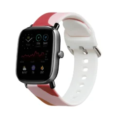 Kwmobile Ersatz Armband Kompatibel Mit Huami Amazfit GTS 2 Mini / Bip 3 / Bip 3 Pro - Smartwatch Sportarmband Silikon Band Camouflage Design Altrosa Awesome Pink Beige - Innenmaße 14 - 22 Cm