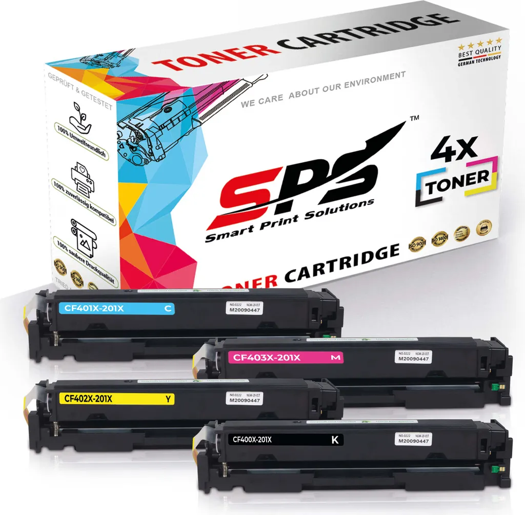 4er Multipack Set Kompatibel Für HP Color Laserjet Pro M252DW Drucker Toners HP 201X CF400X Schwarz, CF401X Cyan, CF402X Gelb, CF403X Magenta 3 4er Multipack Set Kompatibel Für HP Color Laserjet Pro M252DW Drucker Toners HP 201X CF400X Schwarz, CF401X Cyan, CF402X Gelb, CF403X Magenta