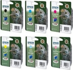 Epson® Epson T0791 Tintenpatrone Eule, Multipack 6-farbig (T0791-T0796) Set Satz
