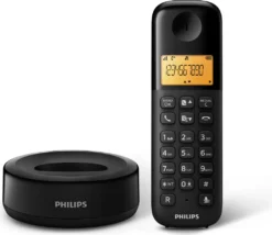 Philips D160 DUO Schnurloses Telefon - 4,1-cm-Display - Schwarz - Plug-and-Play - Lautstärkeregler - Nummererkennung - Optimiertes Design -Elektronikpunkt 29e11a5828a0f00f68df2ae19f0f6ca6