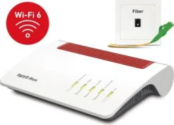 AVM FRITZ!Box 5590 Fiber (Wi-Fi 6 Glasfasermodem (WLAN AX), Bis 2.400 MBit/s (5 GHz) Und 1.200 MBit/s (2,4 GHz)
