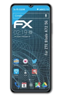 AtFoliX FX-Clear 3x Schutzfolie Kompatibel Mit ZTE Blade A72 5G Displayschutzfolie -Elektronikpunkt 2f674ce63db18f91bc4eb051dafa8526