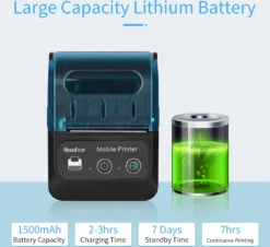 Bisofice Tragbarer 58-mm-Beleg-Thermodrucker 2 Zoll Mini Mobile Pocket Printers Mit 1 Thermopapierrolle USB & Wireless BT-Verbindung Kompatibel Mit Windows/Android/iOS Fue R Office Market Restaurant Sales Retail Shop -Elektronikpunkt 30113278a4c0cc6f2c06bc4c0d01a9cb