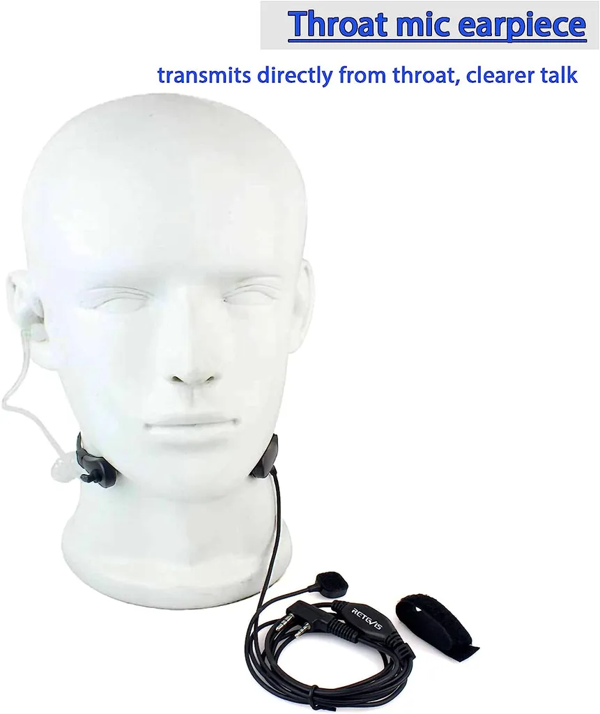Retevis Funkgeräte Kehlkopfmikrofon Headset 2-pin PTT Kopfhörer Ohrhörer Kompatibel Mit Walkie Talkie RT24 RT27 RT622 RT28 RT617 RT618 RT619 RT46 Baofeng BF-88E UV-5R Kenwood (1 STK.) 9 Retevis Funkgeräte Kehlkopfmikrofon Headset 2-pin PTT Kopfhörer Ohrhörer Kompatibel Mit Walkie Talkie RT24 RT27 RT622 RT28 RT617 RT618 RT619 RT46 Baofeng BF-88E UV-5R Kenwood (1 STK.) – Bild 7