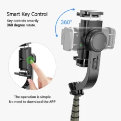 3 In 1 Telefon Gimbal Stabilizer Selfie Stick Stativ 86 Cm 5-teilig Mit Fernausloeser Telefonklemme Smart Drehbar Kompatibel Mit Ios HUAWEI Smartphones -Elektronikpunkt 32c0ae9565b090002ff88967509c4961