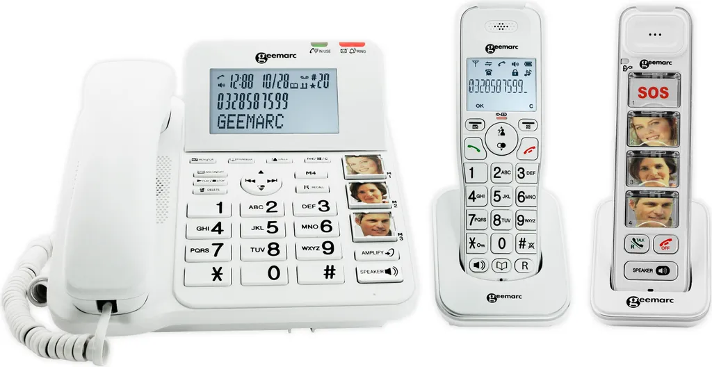 Geemarc PACK SENIOR 295 Verstärktes Schnurgebundenes 30 DB Seniorentelefon (+Anrufbeantworter) Und 2 Zusatz-Dect-Telefone (mit Und Ohne Fototasten) - Deutsche Version 3 Geemarc PACK SENIOR 295 Verstärktes Schnurgebundenes 30 DB Seniorentelefon (+Anrufbeantworter) Und 2 Zusatz-Dect-Telefone (mit Und Ohne Fototasten) - Deutsche Version