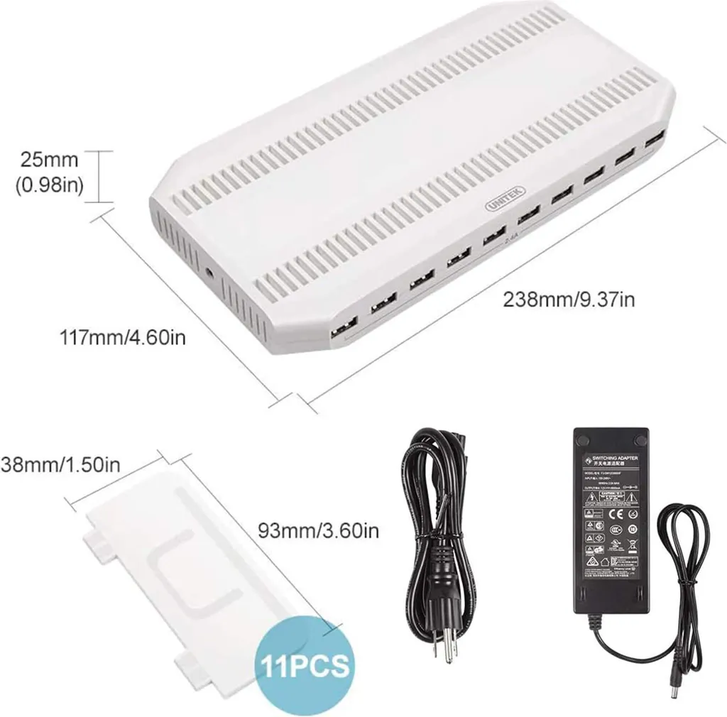 UNITEK STACJA ŁADUJĄCA 10 X USB 2,4A 96W 8 UNITEK STACJA ŁADUJĄCA 10 X USB 2,4A 96W – Bild 6