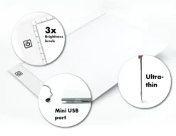 Leuchtpad | Crafts&Co Leuchttisch A4 | Weiß | Dimmbarer Leuchtplatte | Lightpad Für Zeichnen, Malen, Diamond Painting, Hobby, Handwerk | LED Leuchttisch Mit USB Kabel | Lichtpad -Elektronikpunkt 36f3b1c43940e6ab901b420fd3f6c360