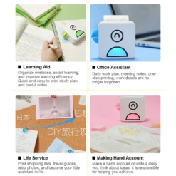 Poooli Pocket Thermodrucker 58 Mm Wireless BT-Drucker 300 Dpi Mit 1 Rolle Thermopapier Zum Drucken Von Etiketten Listen Fotos Erstellen Von Journalen Hand Account Planner Kompatibel Mit Android IOS -Elektronikpunkt 37517c0a89705130e03ee485b4063df1