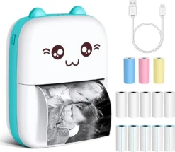 Mini Drucker, Taschendrucker, Thermofotodrucker, Tragbarer Mini Fotodrucker, Mobiler Fotodrucker Für Smartphone Bluetooth, Kompatibel Mit Android- Und