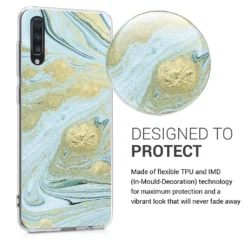 Kwmobile Hülle Kompatibel Mit Samsung Galaxy A70 - Handyhülle Silikon Case - Metall Marmor Gold Weiß Schwarz -Elektronikpunkt 3920da1b2190ca71bf5ea9ef340477d1