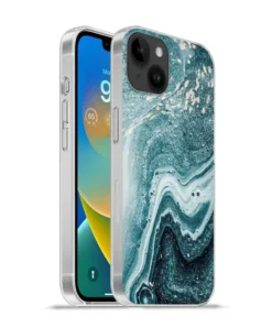 MuchoWow® Handyhülle Schutzhülle Hülle Für Apple IPhone 14 Plus - Soft Case Naturstein - Glitter - Muster Silikon Softcase Handy Hülle - Ildung