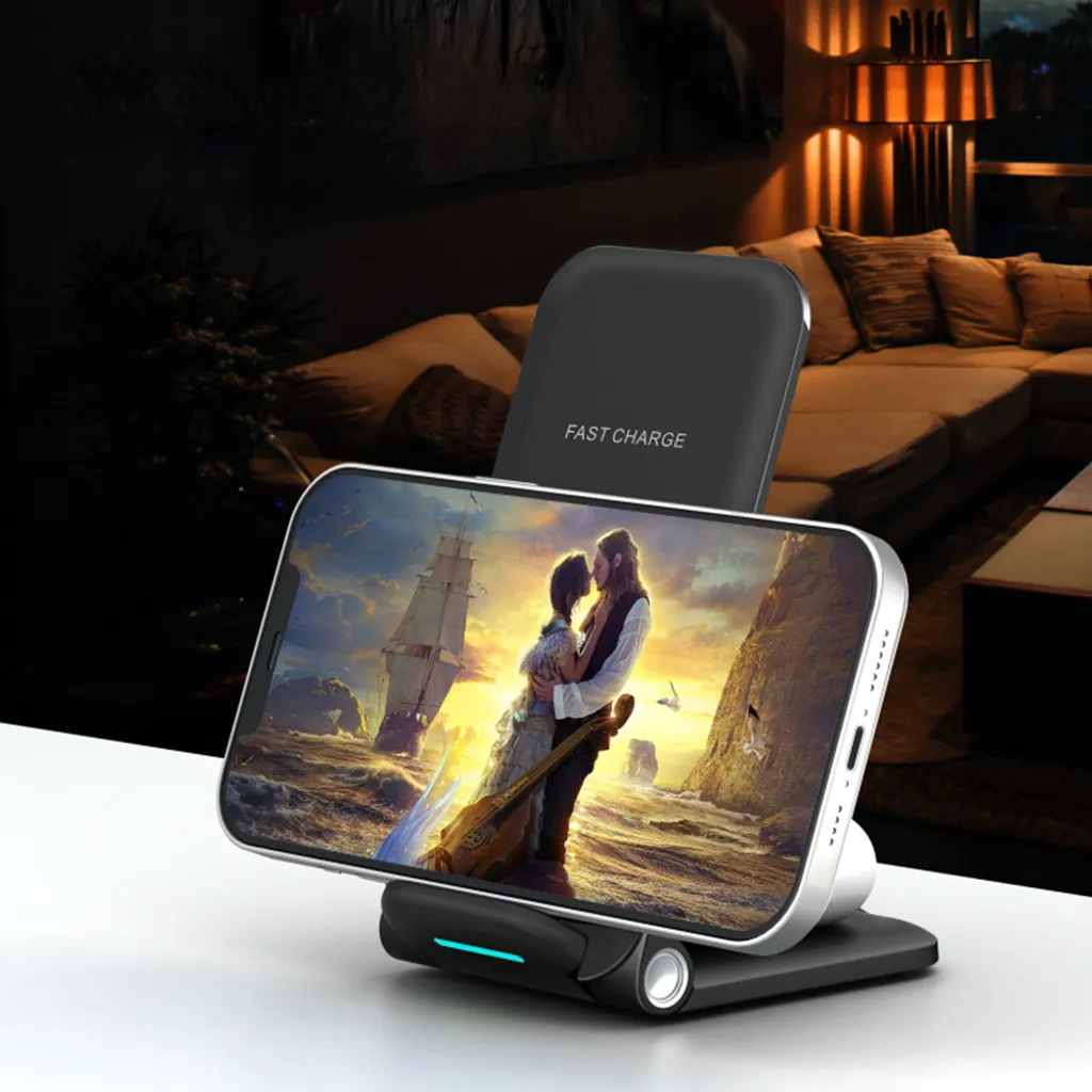 Kabellose 3-in-1-Ladestation, Schneller Kabelloser Ladeständer, Kompatibel Mit IPhone 13/12/11 Pro Max/X/XS/XR Max/8/8 Plus, AirPods 3/2/pro, IWatch 6/5/SE/4/3ColorBlack) 5 Kabellose 3-in-1-Ladestation, Schneller Kabelloser Ladeständer, Kompatibel Mit IPhone 13/12/11 Pro Max/X/XS/XR Max/8/8 Plus, AirPods 3/2/pro, IWatch 6/5/SE/4/3ColorBlack) – Bild 3