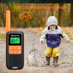 Retevis RT649 Wasserdicht Walkie Talkie 4er Set, PMR 446 Lizenzfrei, USB Aufladbar,16 Kanäle VOX, LED Taschenlampe, Scan, Lange Reichweite Funkgerät Set (Orange, 4er) -Elektronikpunkt 42f6c91dc49931afe42ea33a413e1924