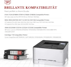 Toner Kingdom Set Kompatibel HP 312X, CF380X / 312A, CF383A Sparset 4 Toner Alle Farben Für HP Color LaserJet Pro MFP M476dn, M476dw, M476nw Drucker -Elektronikpunkt 434f4b4008fe2f0b13ba32ee7973571c 1