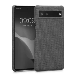 Kwmobile Schutzhülle Kompatibel Mit Google Pixel 6a - Hülle Stoff - Case Handy - Backcover Cover Grau