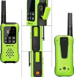 Retevis RT649P Walkie Talkie Wiederaufladbar, Wasserdichter IP67-Schwimmer, PMR 446, 16 Kanäle Lizenzfrei, LED-Taschenlampe, CTCSS/DCS VOX, Walkie Talkie-Headset Für Rettung(2 Paar, Grün) -Elektronikpunkt 495b8c927054273c09b1858685547f10