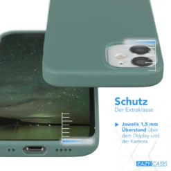 EAZY CASE Silikon Hülle Kompatibel Mit Apple IPhone 12 Mini, Slimcover Mit Kameraschutz, Silikonhülle, Schutzhülle, Bumper, Handy Case, Hülle, Silicon Case, Nacht Grün -Elektronikpunkt 49796f8d412656728b6eb79e23157d3f