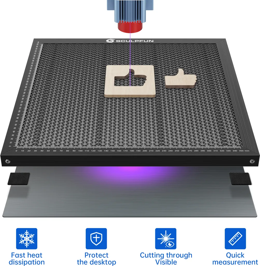 SCULPFUN 30L/Min Air Assist System+SCUL PFUN Walze Roller Set+Wabenarbeitstisch Stahlplatte 400 X 400 Mm SCULP FUN 20 SCULPFUN 30L/Min Air Assist System+SCUL PFUN Walze Roller Set+Wabenarbeitstisch Stahlplatte 400 X 400 Mm SCULP FUN – Bild 18