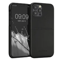 Kwmobile Hülle Kompatibel Mit Apple IPhone 12 / 12 Pro - Handyhülle Handy Cover - Kunstleder Mit Kartenfach Schwarz