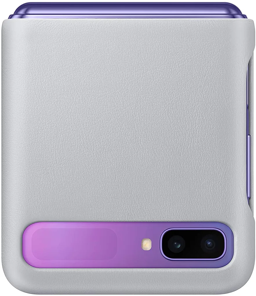 Samsung Leather Cover EF-VF700 Für Galaxy Z Flip, Silver 7 Samsung Leather Cover EF-VF700 Für Galaxy Z Flip, Silver – Bild 5