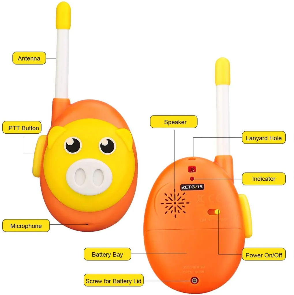 Retevis RB616 Walkie Talkie Kinder, Cartoon-Stil Einfach Zu Bedienen, Spielzeuge Geschenk Für Jungen Mädchen (1 Paar) 4 Retevis RB616 Walkie Talkie Kinder, Cartoon-Stil Einfach Zu Bedienen, Spielzeuge Geschenk Für Jungen Mädchen (1 Paar) – Bild 2