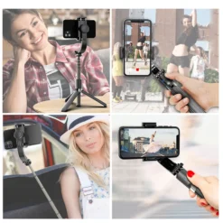 3 In 1 Telefon Gimbal Stabilizer Selfie Stick Stativ 86 Cm 5-teilig Mit Fernausloeser Telefonklemme Smart Drehbar Kompatibel Mit Ios HUAWEI Smartphones -Elektronikpunkt 52ca33a07e1ecc2543a6fdf832a272d6