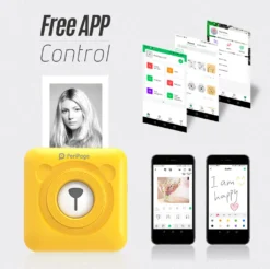 PeriPage Mini Pocket Etikettendrucker Labelprinter Thermodrucker Papierdrucker Mit Bluetooth-Verbindung + 3 Farbige Selbstklebende Thermorollen 56*30mm + 3 Rollen Weiß Thermopapier 57*30mm (Gelb) -Elektronikpunkt 53181e6cb8570dbef60a209b7f07892e